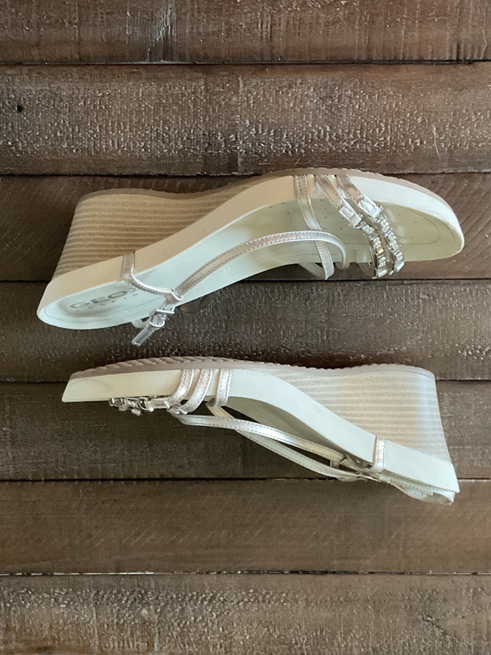 ⭐️ Geox Roxy Pearlized Nappa Leather Sandals - size 9.5 - Picture 4 of 8